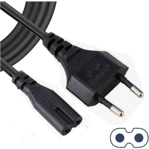 Temiz Pazar Teyp Fişi - Notebook Adaptör Işıldak Power Güç Kablosu 2 Pin 1.5 Metre