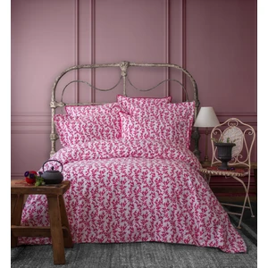 Leruum London Pure Viva Magenta Fuşya Pembe Çiçekli Çift Kişilik Nevresim Takımı + 2 Adet Yastık Kılıfı