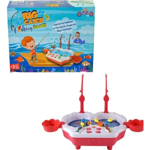 Müzikli, Havuzlu Balık Yakalama Oyunu, 8 Balık ve 2 Oltalı - Big Catch Fishing Game,somon