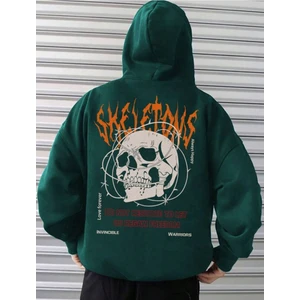 Unisex Skeletons Freedom Baskılı Oversize Üc Ip Hoodie