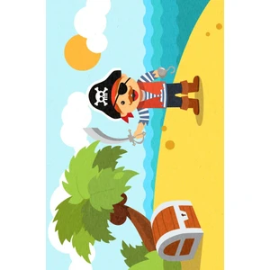 Cino 88 Korsan Çok Renkli Denizci Erkek Çocuk Odası Oyun Halısı