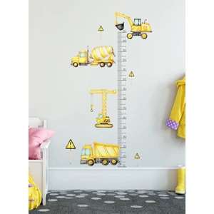 Aly Markt Oyuncak Iş Makinaları Temalı Boy Ölçer Çocuk Duvar Ayna Dolap Kapı Için Sticker