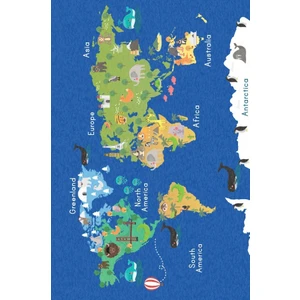 Cino 88 Okyanus Hayvanlar Dünya Haritası Öğretici Çocuk Odası Oyun Halısı