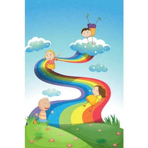 Cino 88 Gökkuşağı Rainbow Renkli Çocuk Odası Oyun Halısı