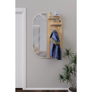 Zeo Wood Design Dekoratif, Aynalı Duvar Elbise Askısı