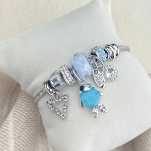 Charm Bileklik Balık Figürlü Pandora Charm Bileklik Gümüş Mavi Balık