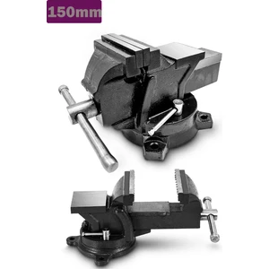 Alman Modeli Pro Çelik Kol 150 mm 4" 360" Dönerli Taban Dövme Çelik Sabit Tezgah Masa Mengenesi