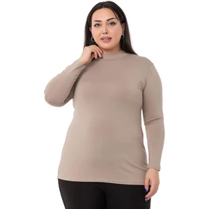 Disentis Modest Büyük Beden Yarım Balıkçı Uzun Kollu Viskon Vizon Body