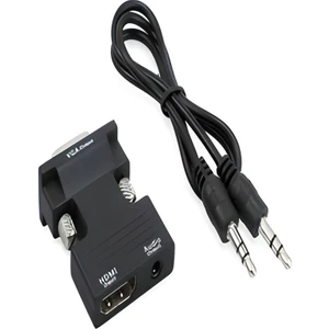 Ulu Bilgisayar HDMI To VGA Monitör Çevirici Dönüştürücü Adaptör  Başlık Ses Destekli