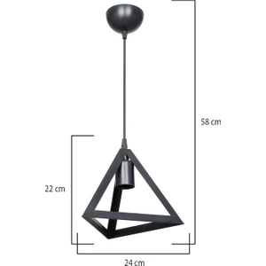 Prizma Tekli Sarkıt Siyah Yemek Odası Oturma Odası Yatak Odası Mutfak Salon