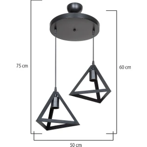 Prizma Ikili Avize Siyah Yemek Odası Oturma Odası Yatak Odası Mutfak Salon