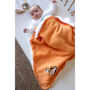 Mom Cherie Bebek&çocuk Battaniye 100X100CM Nakışlı Müslin Kuzu Tüyü Battaniye