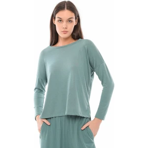 Kadın Yırtmaç Detaylı Uzun Kollu Tişört