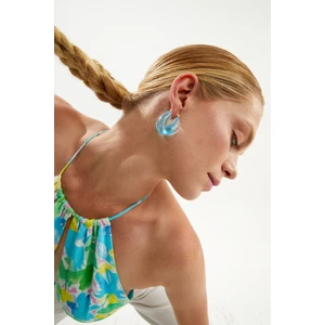 Padam Paris Piaf Serisi Halka Mavi Kadın Küpe PDMY13 PDMSM36, M/l/lng