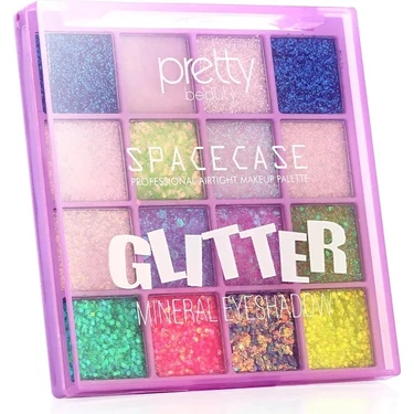 Pretty Beauty 16'lı Glitter Makyaj Paleti Gel Formüllü 16 Renkli Uzun Süre Kalıcı