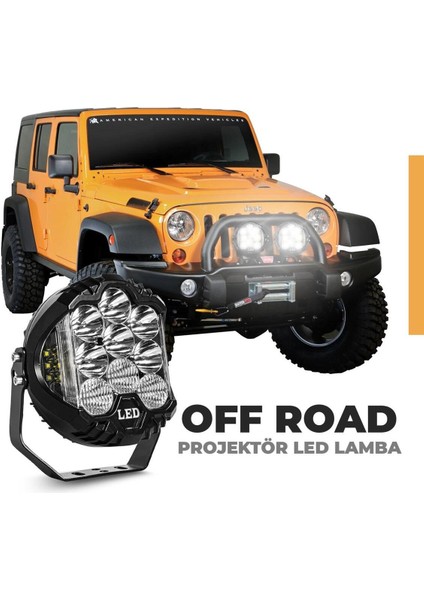 Off-Road Projektör Shooter LED Lamba Beyaz 5 Inç Çakarlı