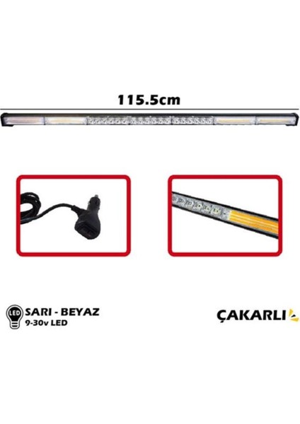 105.5CM Off-Road Projektörlü Çakar 9-30V
