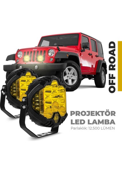 Ahmet Otomotiv Off-Road Projektör Shooter LED Lamba Sarı 5inç