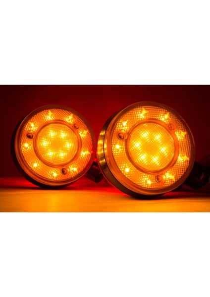 (2 Adet) Ayna Altı Küpe Lamba 30LEDLİ 12V-24V Sarı-Kırmızı