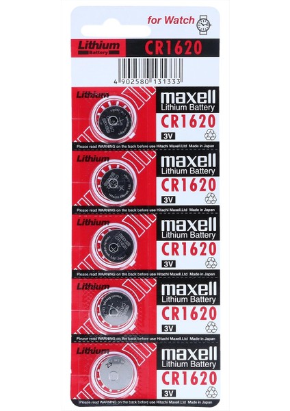 Pil Düğme 1620 3V Beşli Paket Maxell