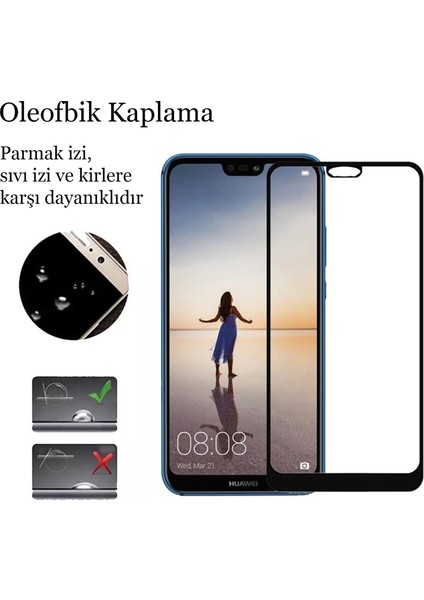 Huawei P20 Lite Kırılmaz Cam 5d Tam Kaplayan 9h Temperli Ekran Koruyucu