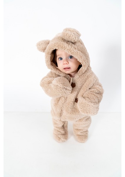 s Unisex Bebek Astronot Welsoft Penye Astarlı Kendinden Eldivenli Bebek Tulumu, Bebek Uyku Tulumu