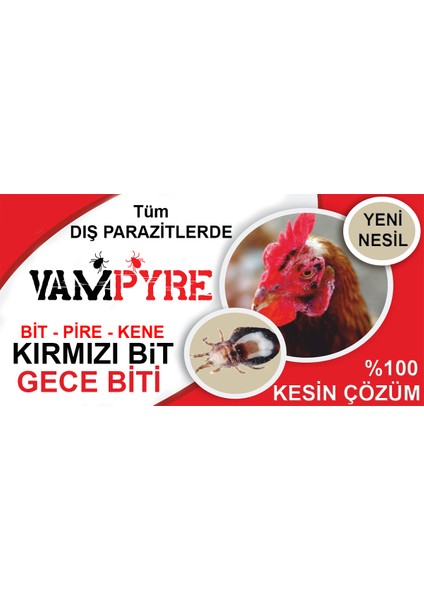 Bit Pire Kene Gece Biti Kırmızı Bit Uyuz Tavuk Güvercin Keklik Kaz Ilacı