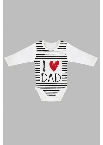 Lullaby I LOVE DAD Baskılı Uzun Kol Body