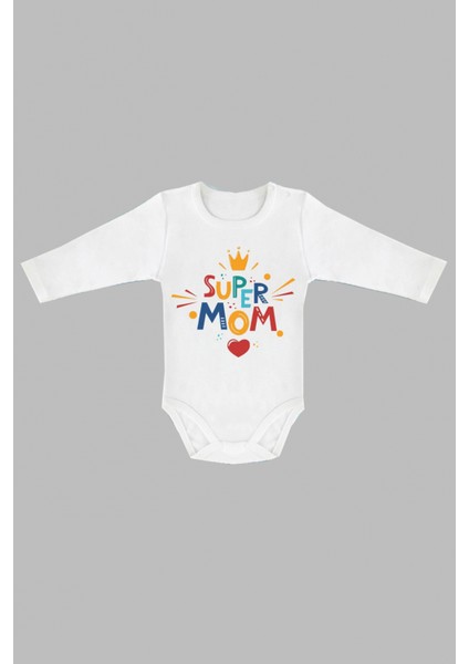 Lullaby Super Mom Baskılı Uzun Kol Body