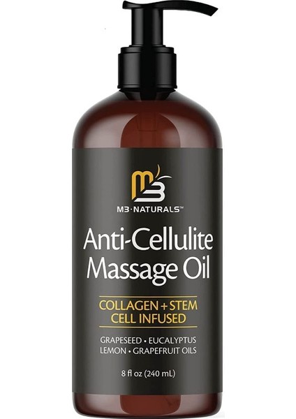 Miyolife M3 Naturals Şeyse Kolajen ve Kök Hücre Içeren Anti Selülit Masaj Yağı-Anti Cellulite Massage Oil