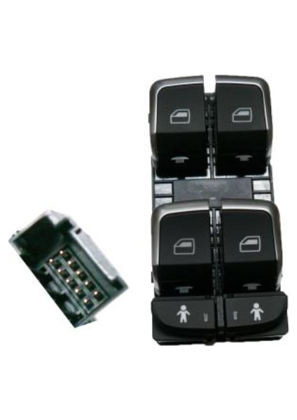 Audı Q3 2013 - Sonrası Sol Ön 4 Cam Anahtarı Kromlu 10 Pinli