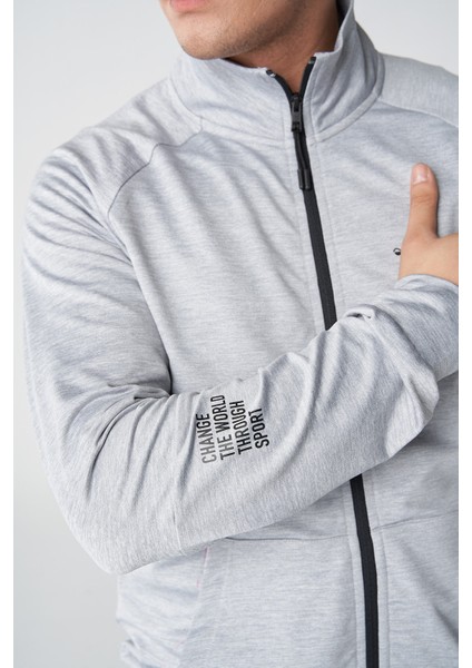 Hmljas Zip Erkek Gri Eşofman Üstü 921780-1091