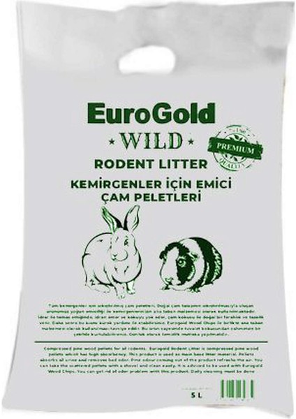 Eurogold Wild Kemirgen Için Emici Çam Peletleri 5 Lt x 2 Adet 276097