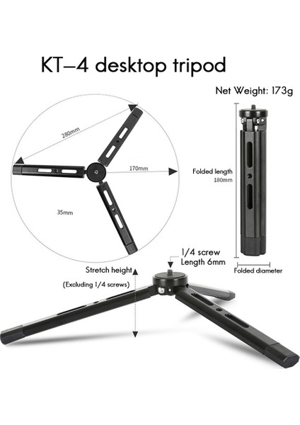 Mini Tripod Alüminyum Alaşım Masaüstü Standı Tripod Zhiyum S Sc Kamera Kamera Projektör Için 1/4 Inç Vida ile (Yurt Dışından)