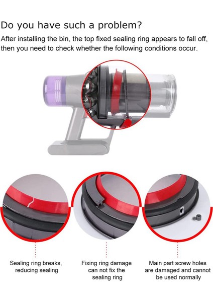3x Dyson V11 SV14 SV15 Elektrikli Süpürge-Toz Kutusu Üst Sabit Sızdırmazlık Halkası Yedek Eki Yedek Parça Aksesuarları (Yurt Dışından) fiyatları
