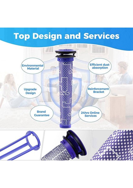 Dyson Vakum Filtresi Için 4 Paket Yedek Ön Filtreler Dyson V6 V7 V8 DC59 DC58 Parçayı Değiştirir 965661 01 (Yurt Dışından) indirimleri
