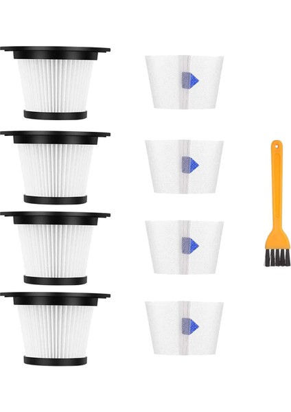 Moosoo K17 Akülü Elektrikli Süpürgeye Uygun 8 Paket Değiştirilebilir Hepa Filtre (8 Hepa Filtre ve 8 Filtre) (Yurt Dışından)