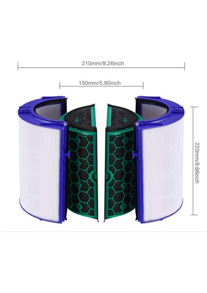 4x Yedek Filtre Dyson HP04 TP04 DP04 Hava Temizleme Cihazı Mühürlü Saf Serin Filtre Hepa Filtre Aktif Karbon Filtre (Yurt Dışından) indirimleri