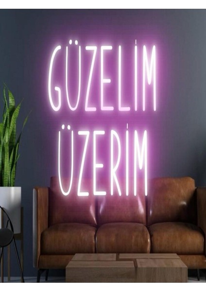 Güzelim Üzerim Yazılı Neon Tabela