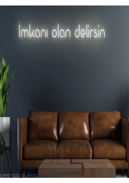 Imkanı Olan Delirsin Yazılı Neon Tabela