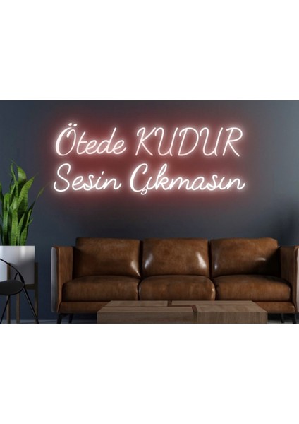 Ötede Kudur Sesin Çıkmasın Yazılı Neon Tabela