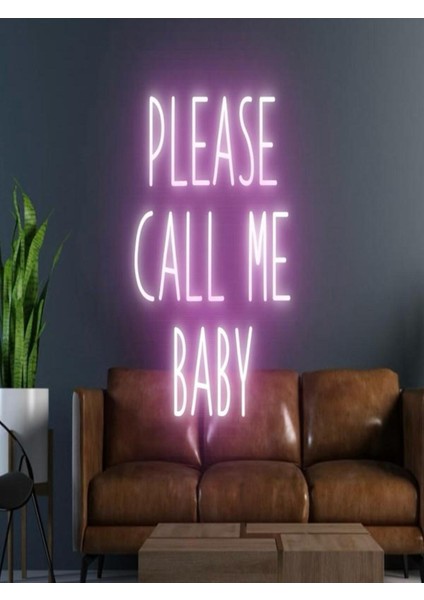 Please Call Me Baby Yazılı Neon Tabela