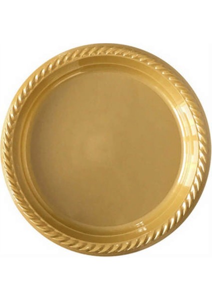 Zero Land - 25 Adet Plastik Tabak Gold 22 cm 280097