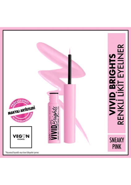 Nyx Professional Makeup Vivid Brights Likit Eyeliner - Sneaky Pink