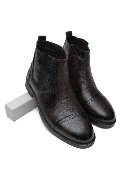 Erkek Kahve Rahat Kalıp Detaylı Uzun Hakiki Deri Bot fırsatları