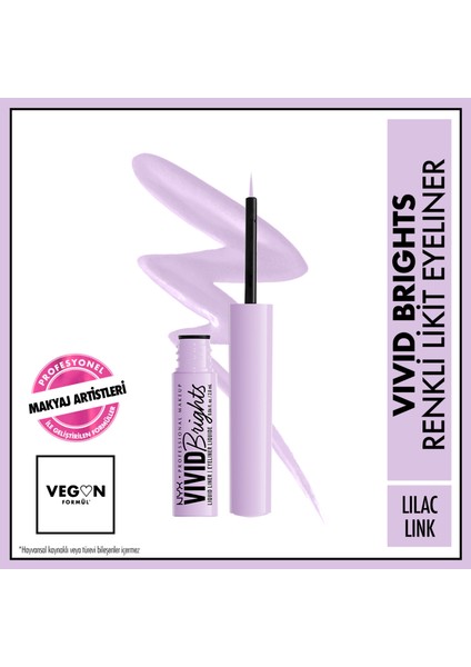 Nyx Professional Makeup Vivid Brights Likit Eyeliner - Lilac Link