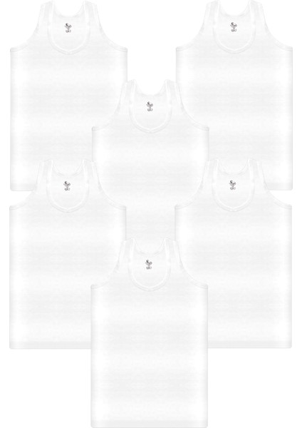 Erkek Çocuk %100 Pamuk Beyaz Atlet 6'lı Paket