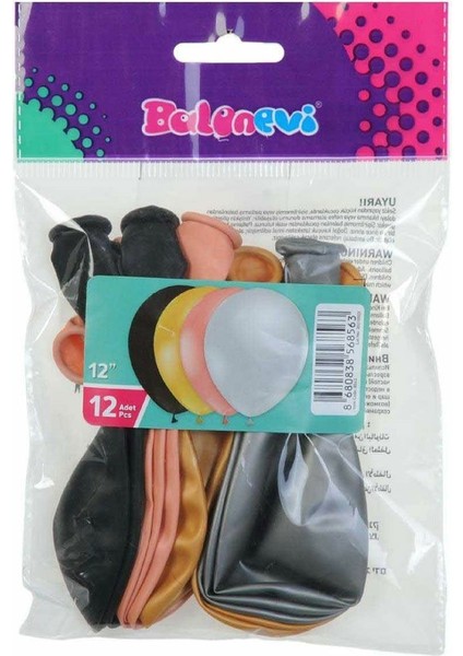 TMT8563 Metalik Balon 12 Inç 12LI Yetişkin -Balonevi