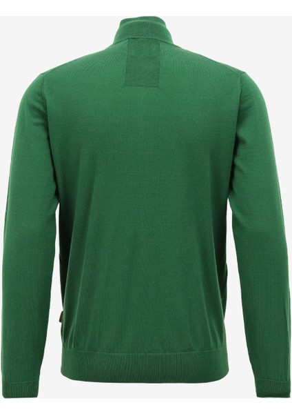 Fermuarlı Yaka Slim Fit Yeşil Erkek Kazak A274A06EMP- fiyatları
