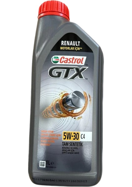 Gtx 5W-30 C4 Tam Sentetik Dpf Motor Yağı 1 Litre (Üretim Yılı:2022)